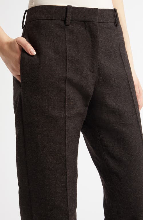The Row Selvie Mélange Straight Leg Pants In Dark Brown Melange
