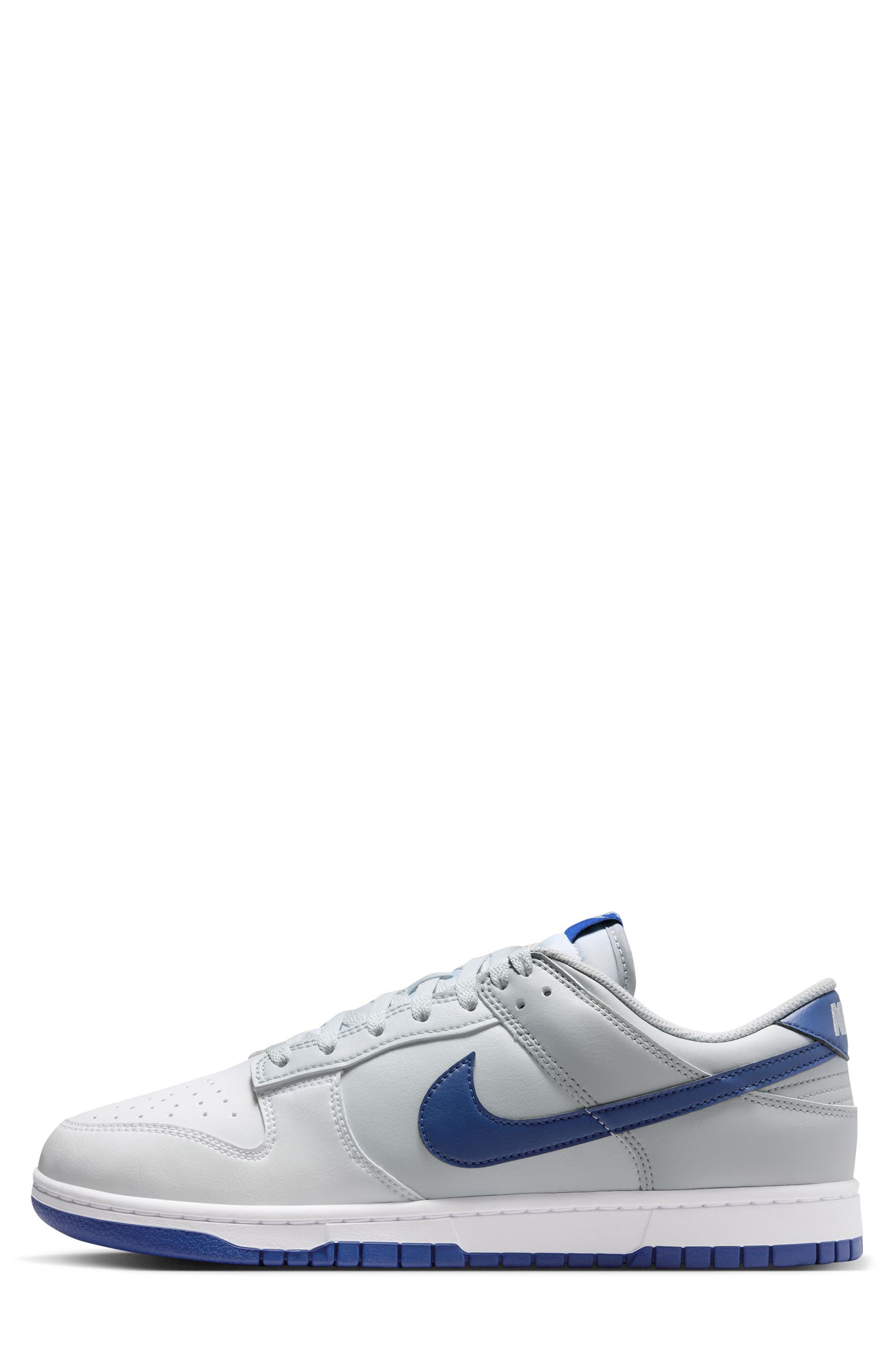 Dunk Low Basketball Sneaker, Alternate, color, WHITE/ DEEP ROYAL