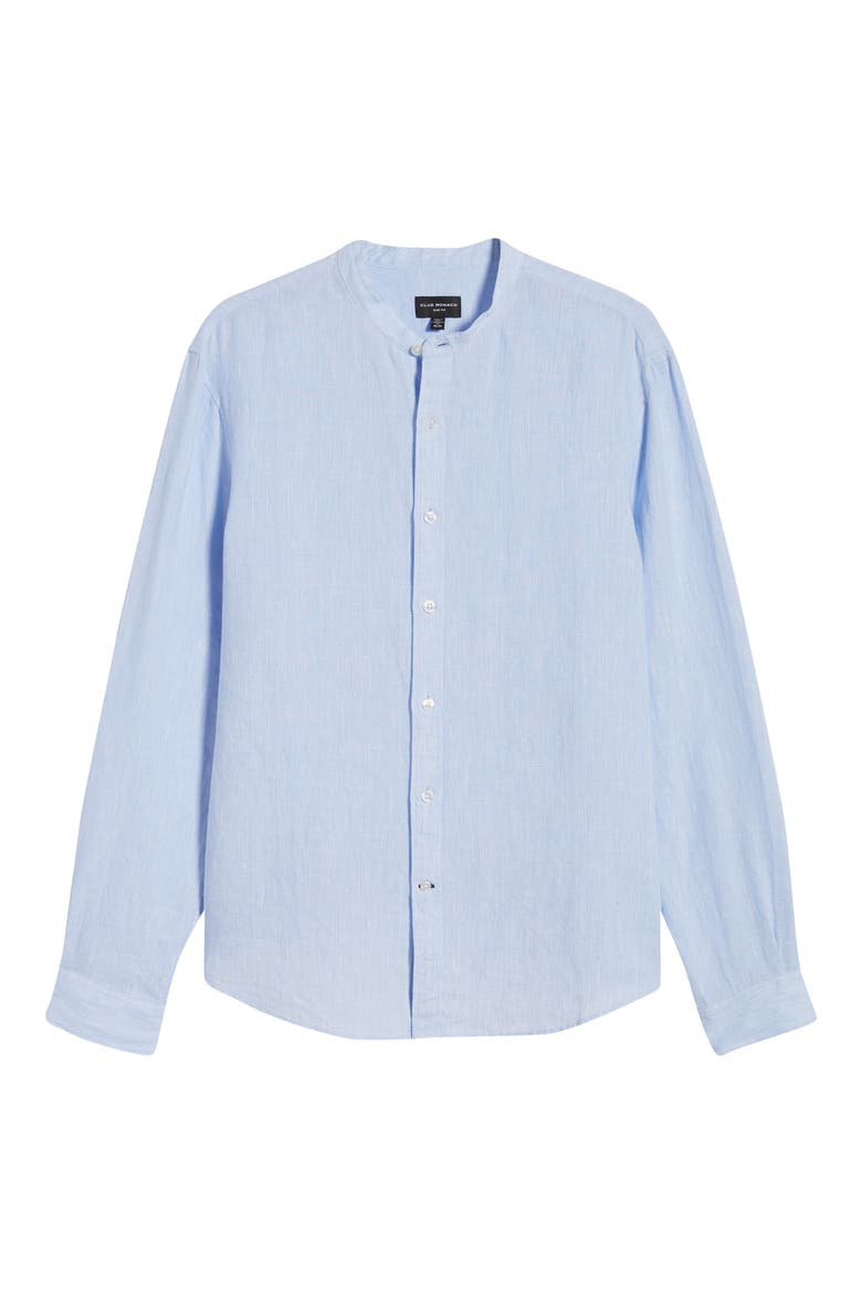 Slim Fit Linen Button-Up Shirt, Alternate, color, LIGHT BLUE