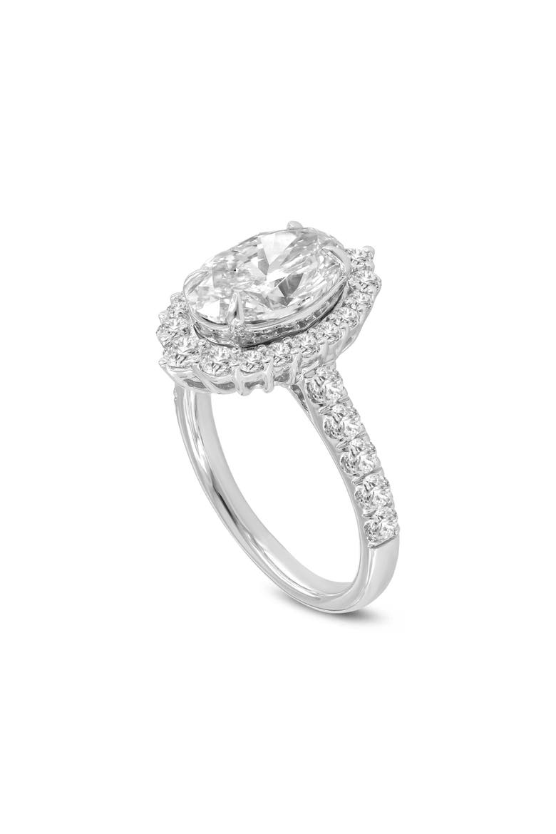Marcia 14K White Gold Oval Lab Grown Diamond Halo Engagement Ring - 3.8 Ct, Main, color, 14K White Gold