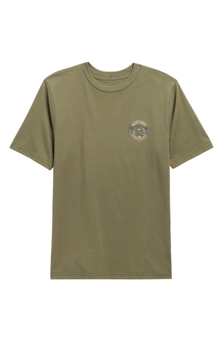 Salty Crew Kids' Jimmy Short Sleeve Graphic T-Shirt, Main, color, Dusty Olive