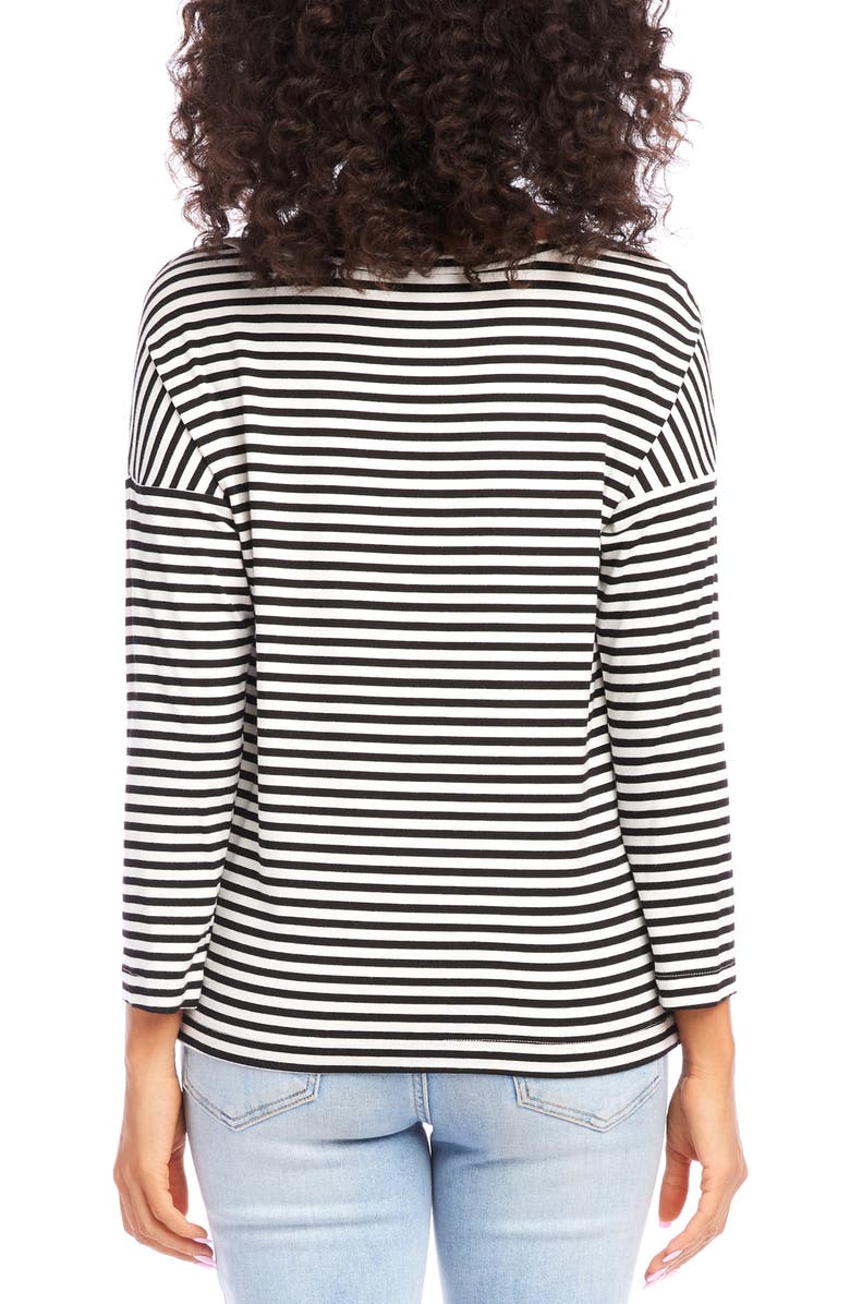 Karen Kane Stripe Boat Neck Top, Alternate, color, 