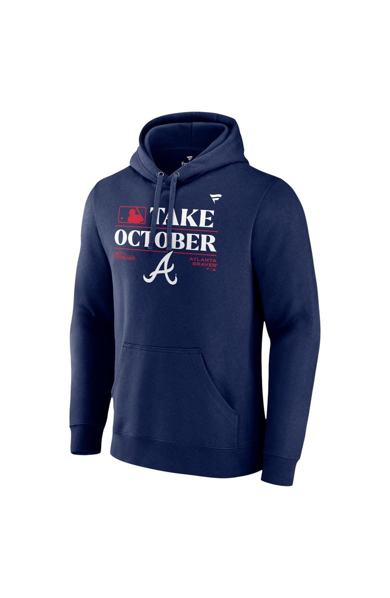 FANATICS Men's Fanatics Branded  Navy Atlanta Braves 2023 Postseason Locker Room Pullover Hoodie, Alternate, color, 