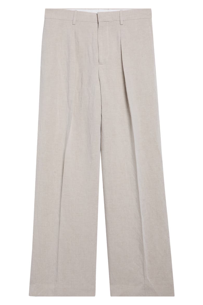 Linen & Nylon Straight Leg Pants, Main, color, NATURAL