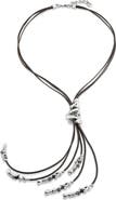 UNODE50 Sterling silver-plated leather necklace