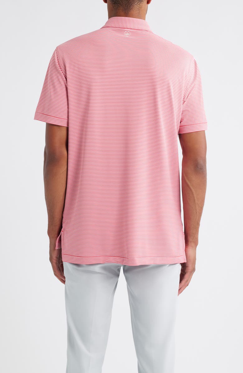 Peter Millar Grace Stripe Performance Piqué Polo, Alternate, color, Tango Pink