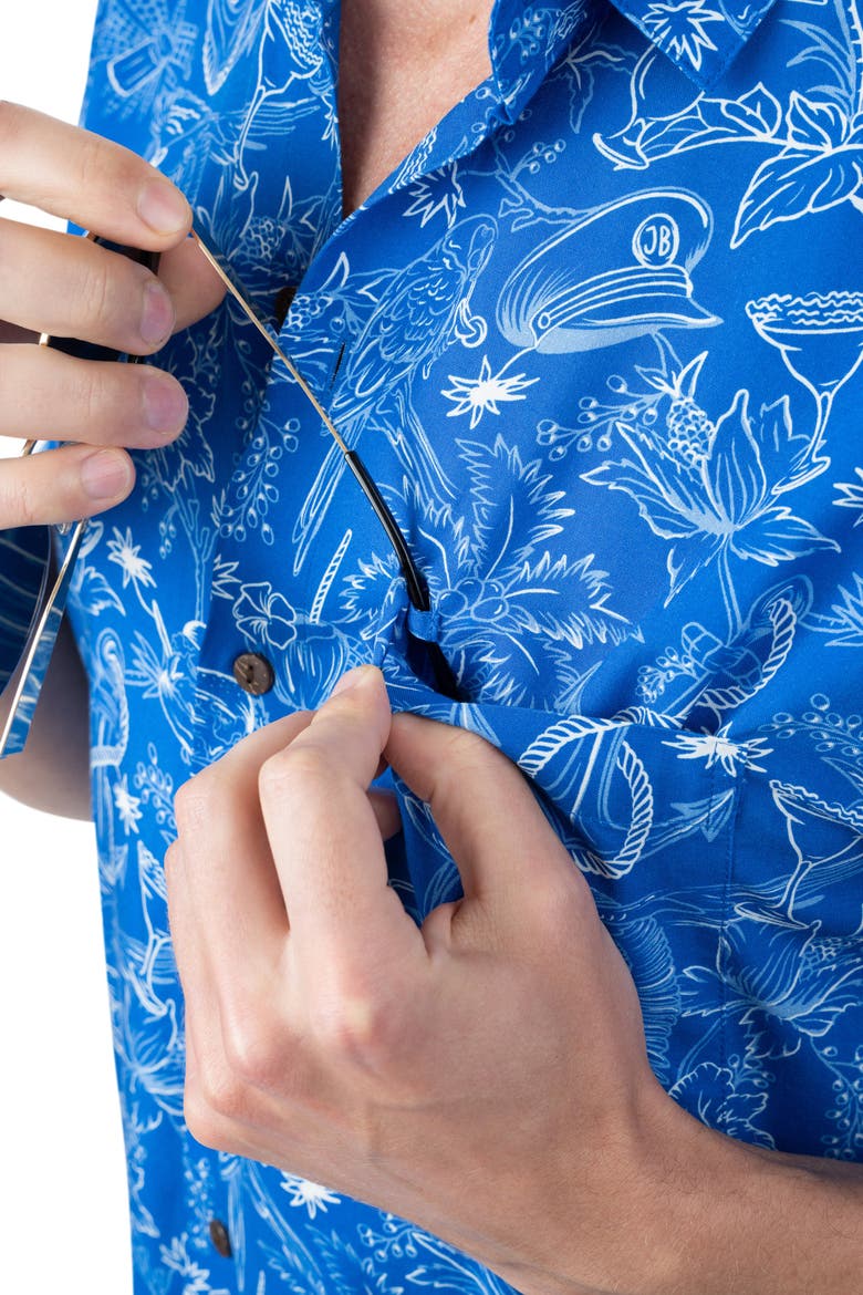 The Margaritaville Ode to Jimmy Short Sleeve Shirt, Alternate, color, Blue