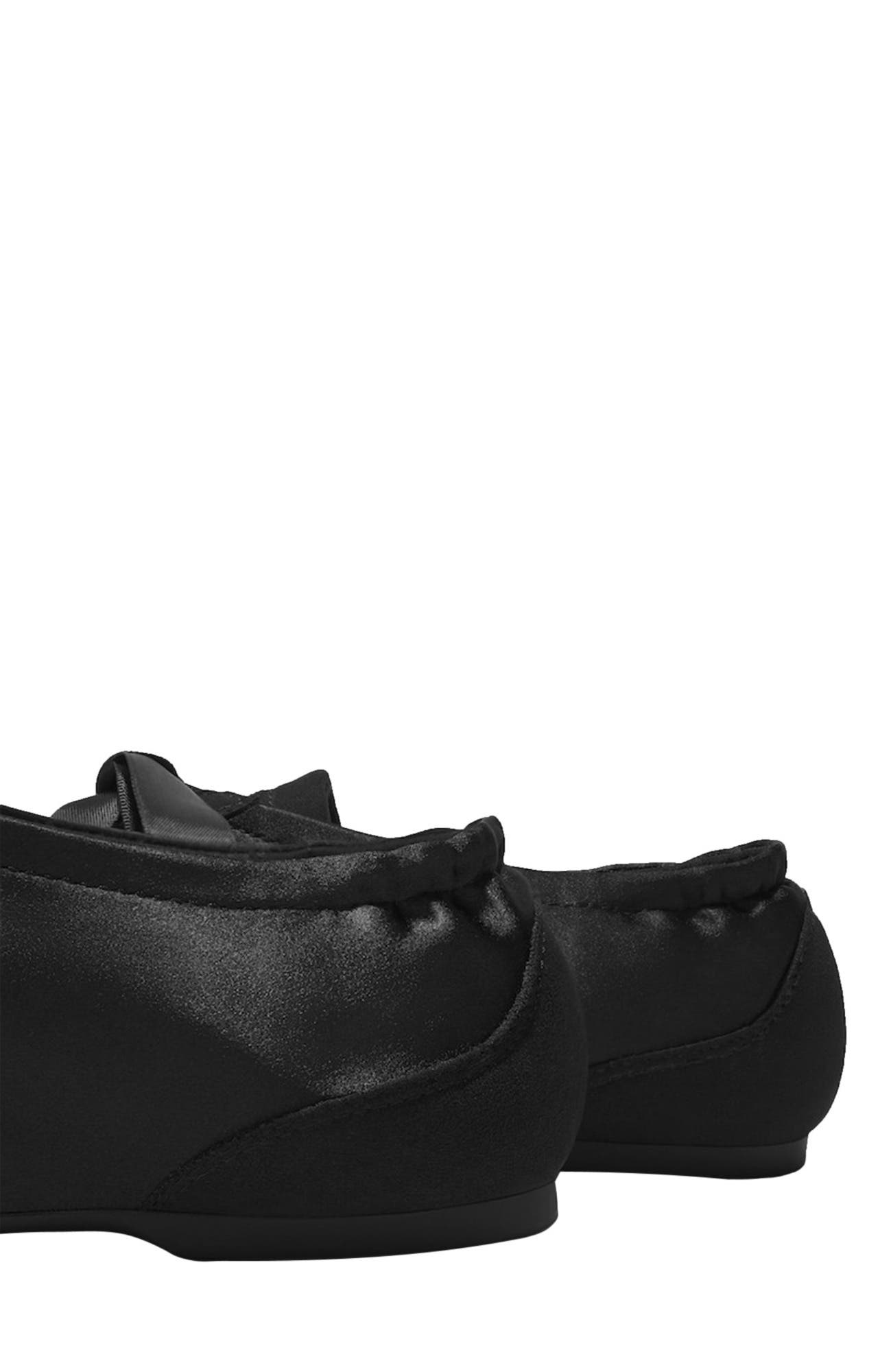 VIVAIA Square-Toe Lace-Up Satin Sneakerina, Alternate, color, Black