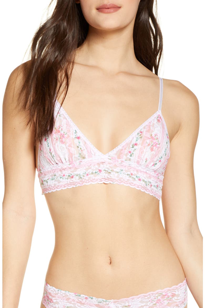 Prairie Stripe Lace Bralette, Main, color, PINK MULTI