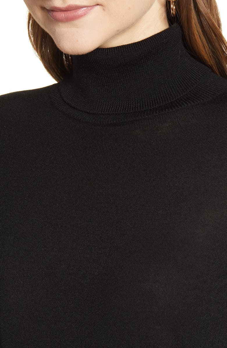 Halogen<sup>®</sup> Turtleneck Merino Wool Blend Sweater, Alternate, color, 