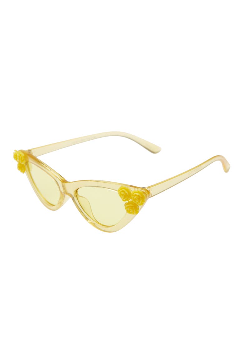 Rad + Refned Flower Cat Eye Sunglasses, Main, color, YELLOW