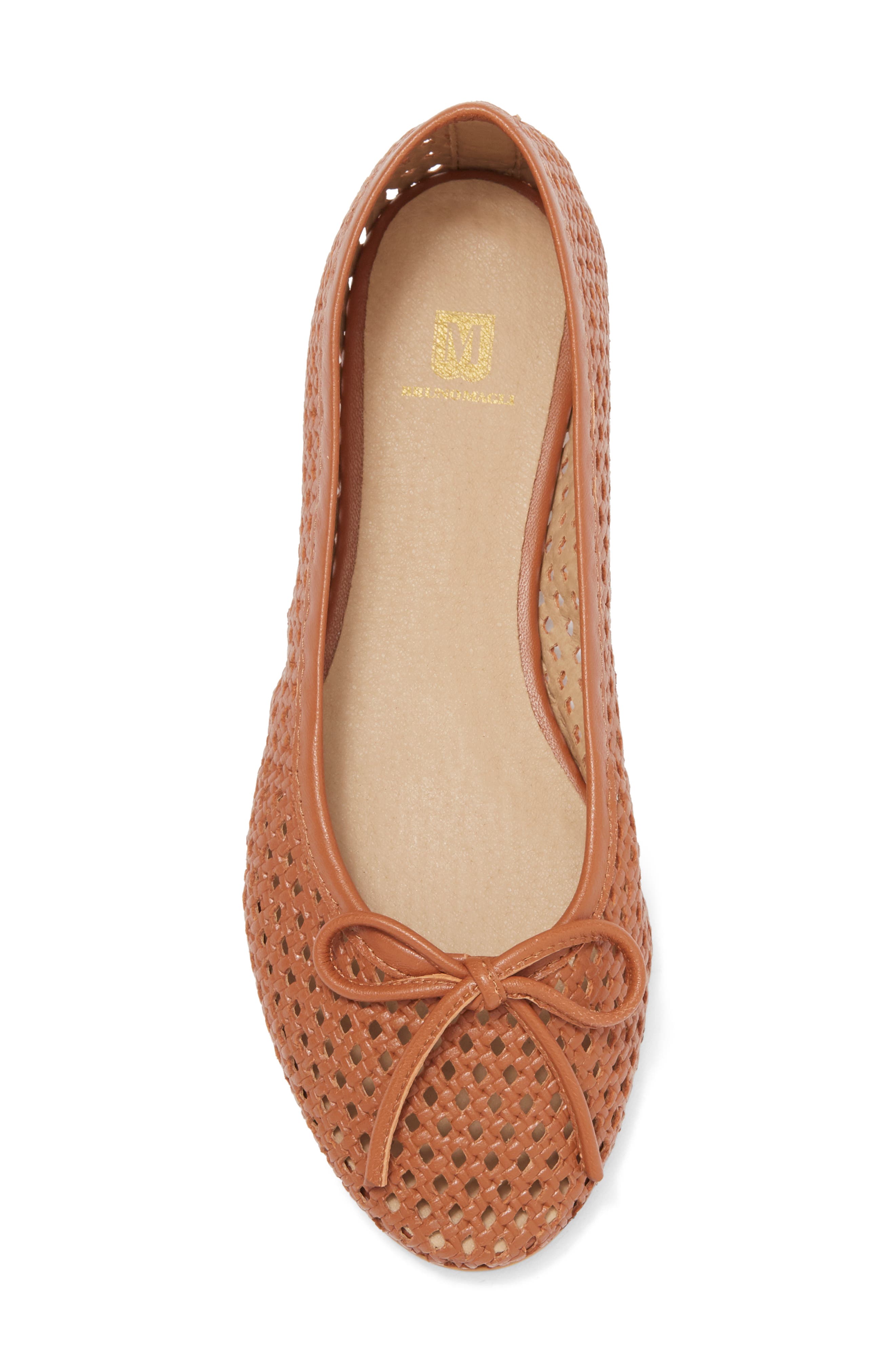 Bruno Magli Janina Woven Flat, Alternate, color, Cognac