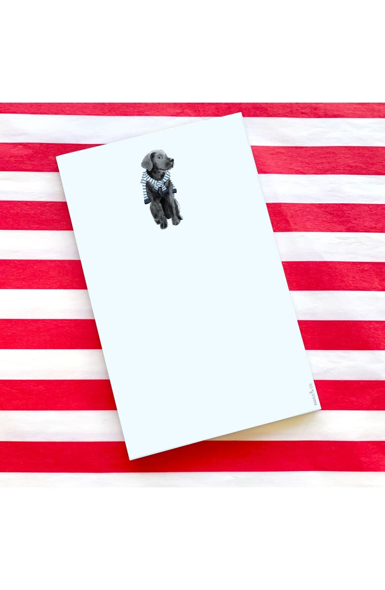 Ramus & Co Preppy Black Lab 5" x 8" Winter Notepad, Alternate, color,