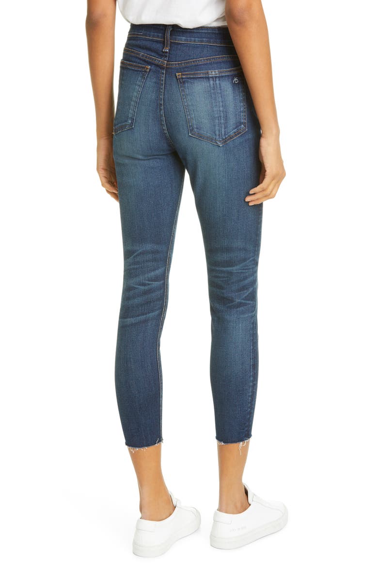 Nina High Waist Ankle Skinny Jeans, Alternate, color, ATLANTIC