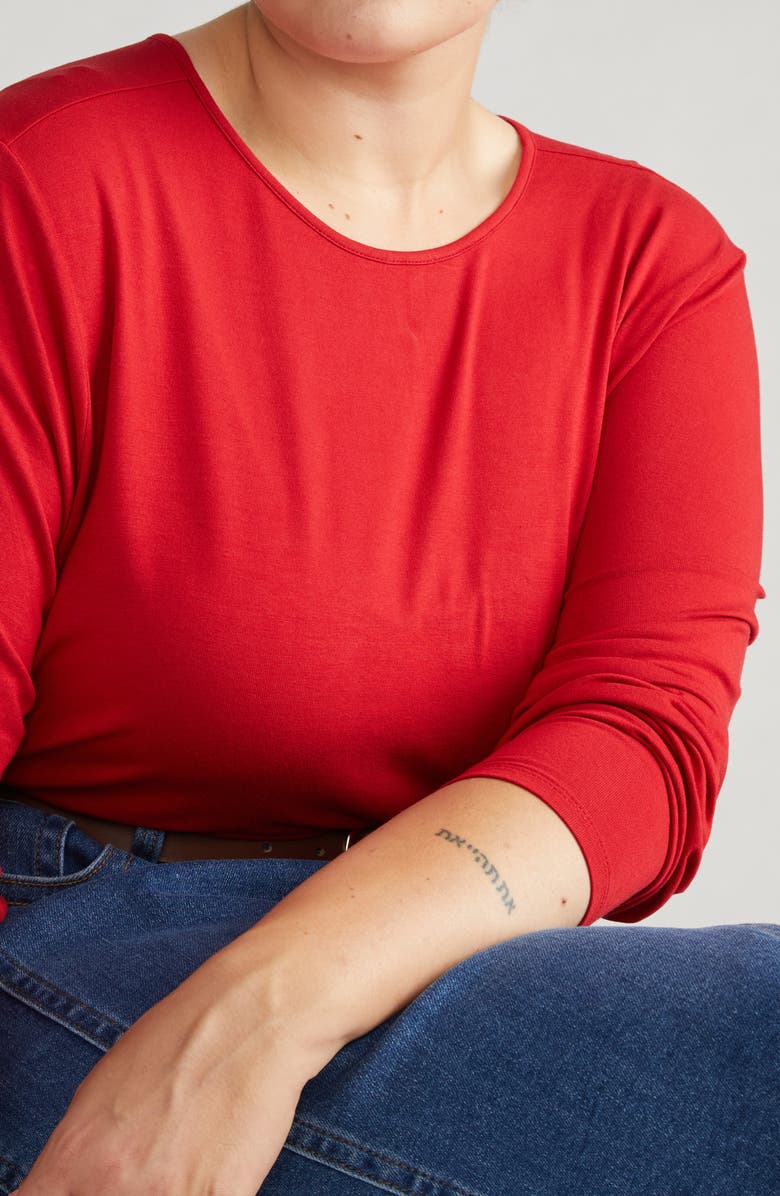 Universal Standard Joan Relaxed Fit T-Shirt, Alternate, color, New York Red