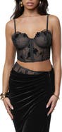 JLUXLABEL Velvet & Lace Bustier Camisole