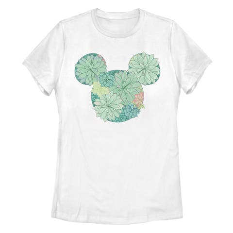 Women's Mickey & Friends Botanical Logo  Graphic T-Shirt