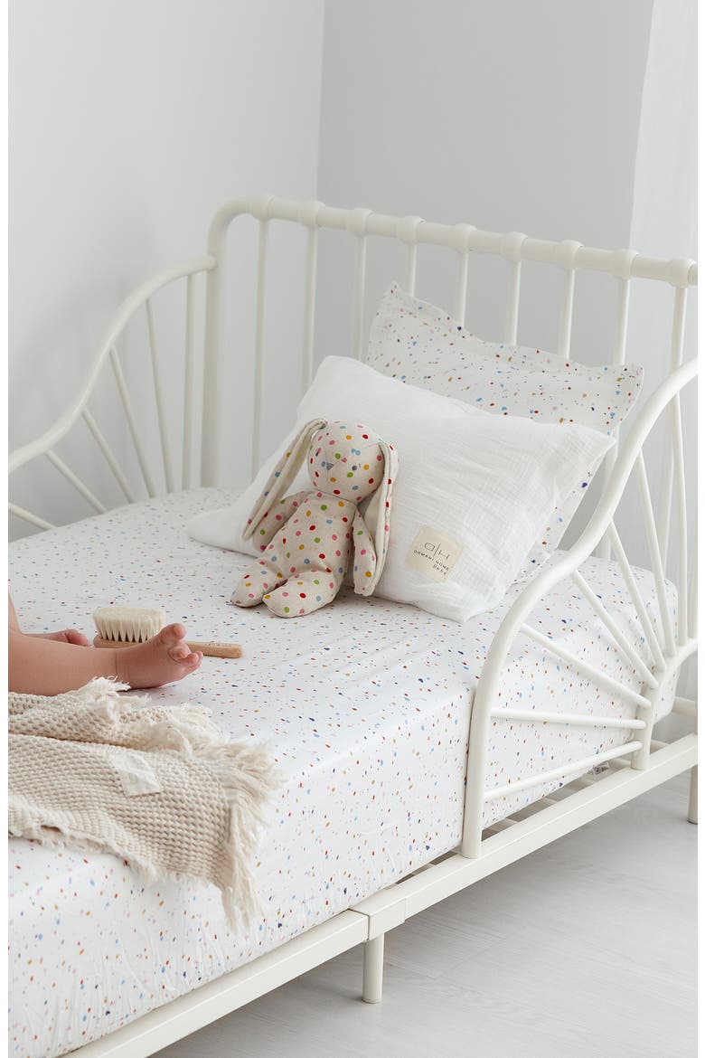Print Bassinet Crib Sheet, Alternate, color, TERRAZZO