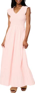 GIBSONLOOK Flutter Sleeve Cotton Gauze Maxi Dress