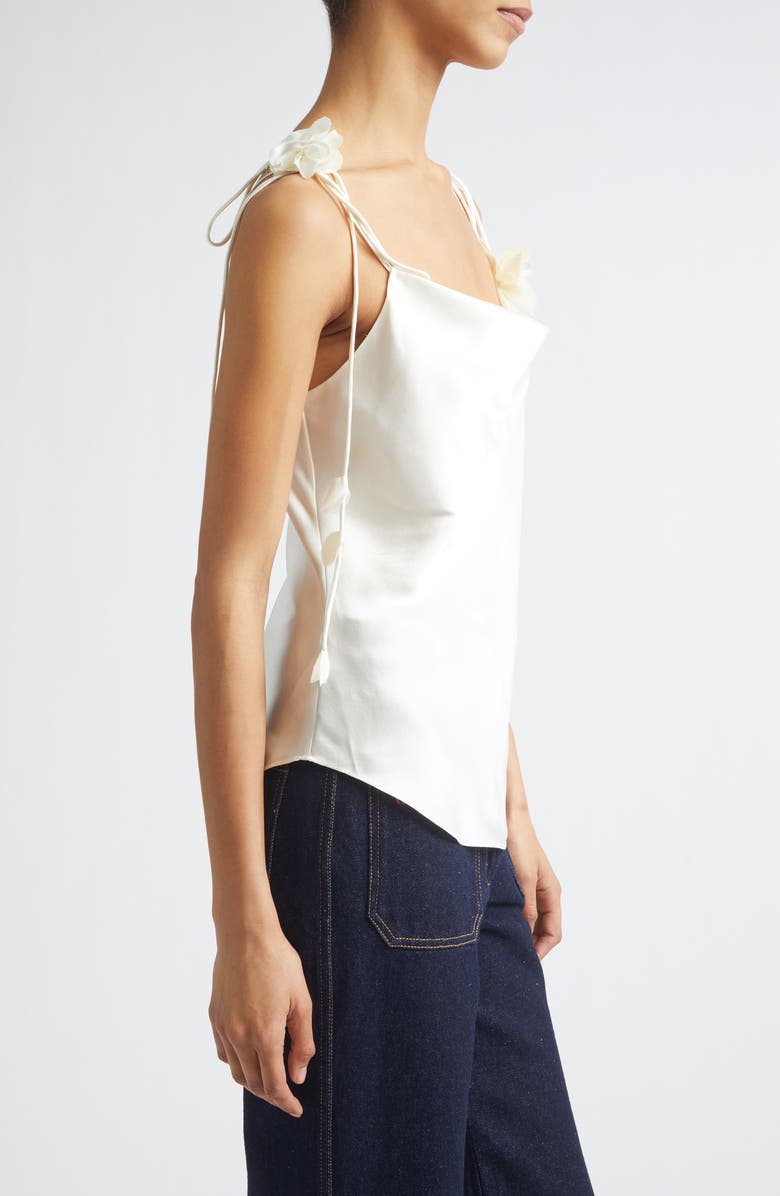 Cinq à Sept Marta Trailing Flower Silk Camisole, Alternate, color, Ivory