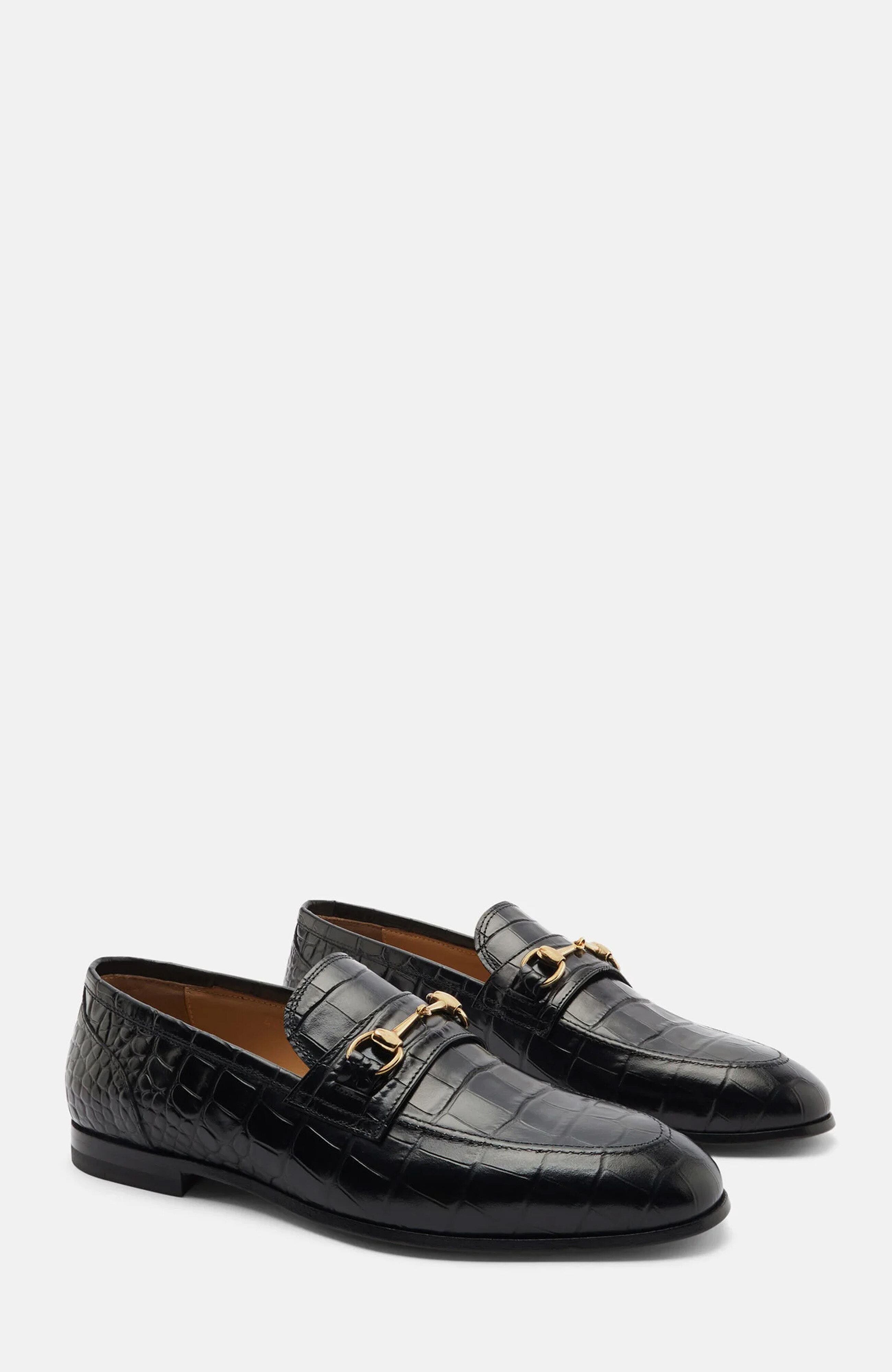 Alessandro Loafers, Main, color, Black - Croco-Printed Calf