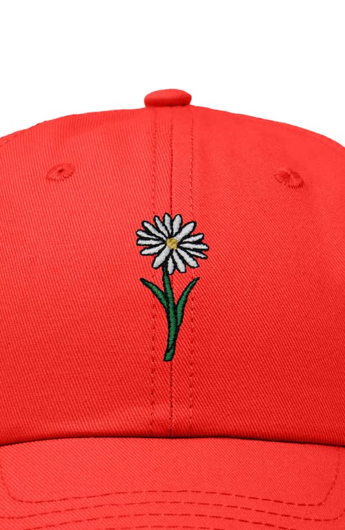 Dalix Daisy Embroidered Everyday Hat In Red