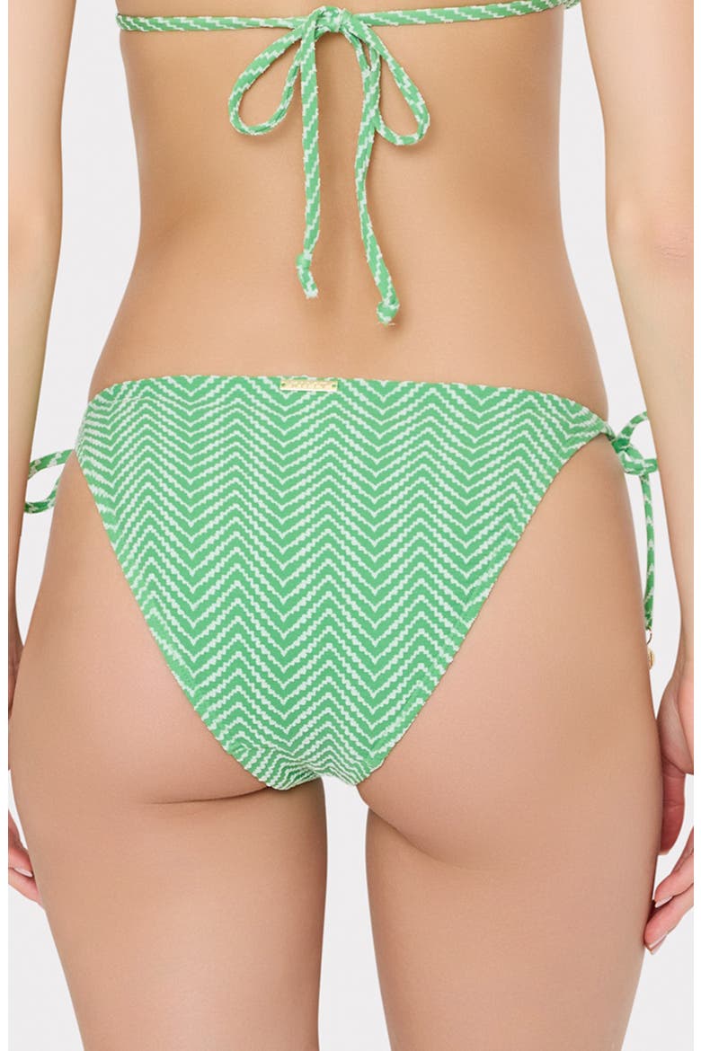 Chevron Tie Side Bikini Bottoms, Alternate, color, GREEN