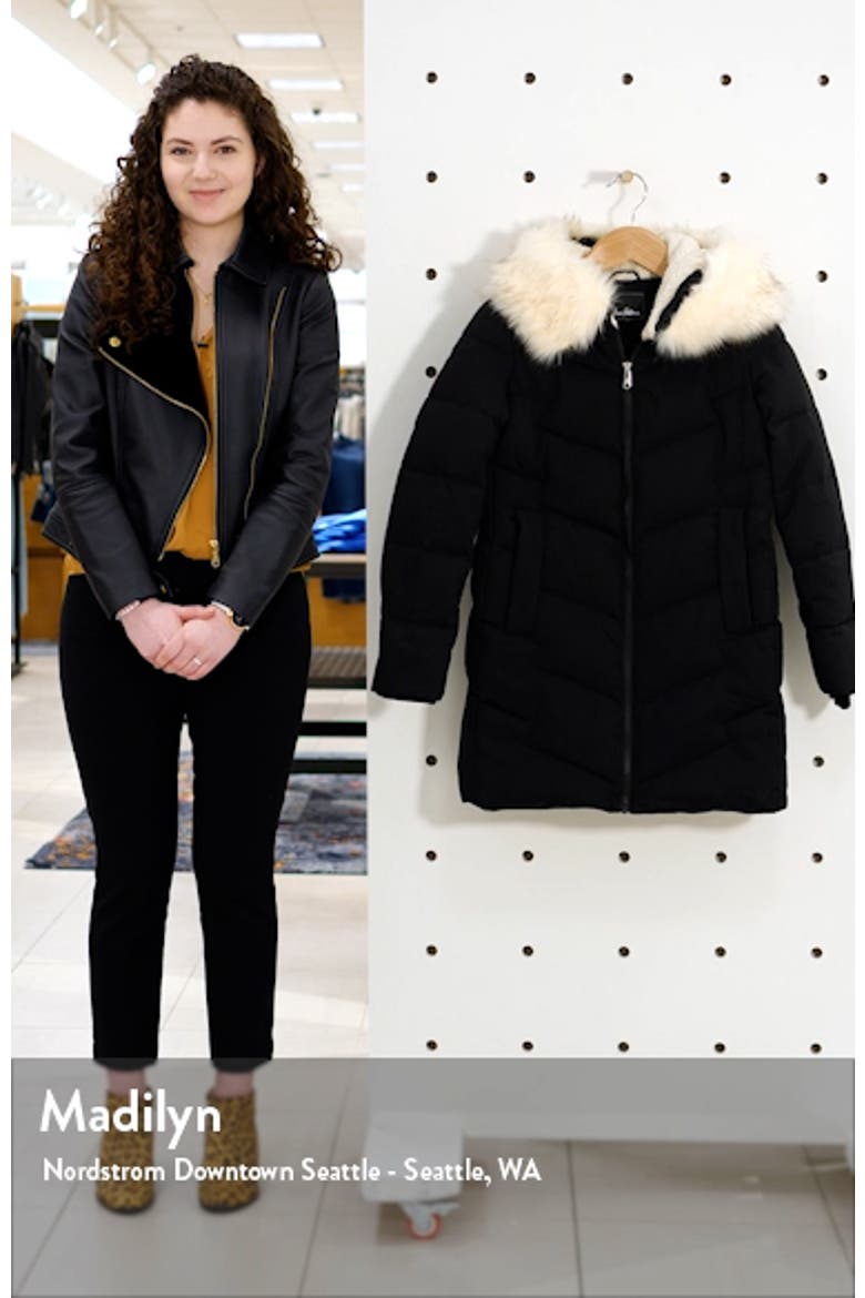 Faux Fur Trim Quilted Parka video