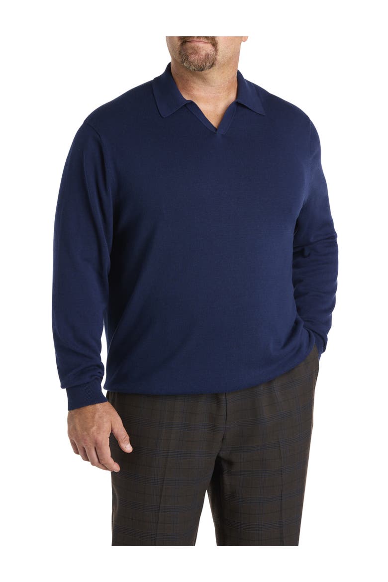 Big & Tall Notched Polo Sweater, Main, color, PAGEANT BLUE