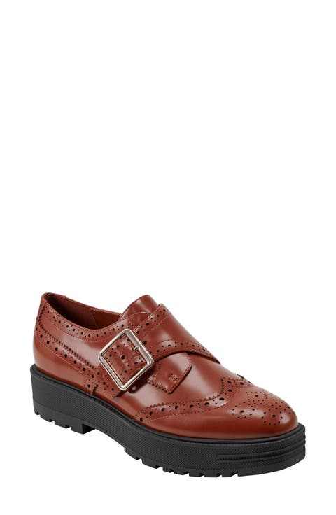 Remona Wingtip Monk Strap Platform Loafer (Women)