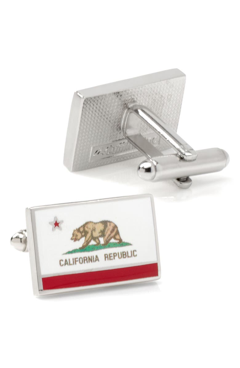 Cufflinks, Inc. Calfifornia State Flag Cuff Links, Alternate, color, White