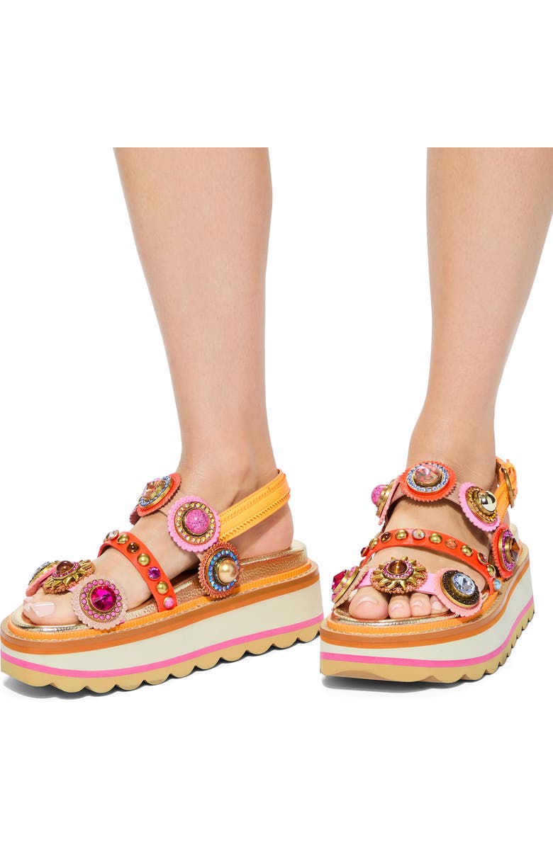 Kurt Geiger London Octavia Slingback Platform Sandal, Alternate, color, Orange Multi