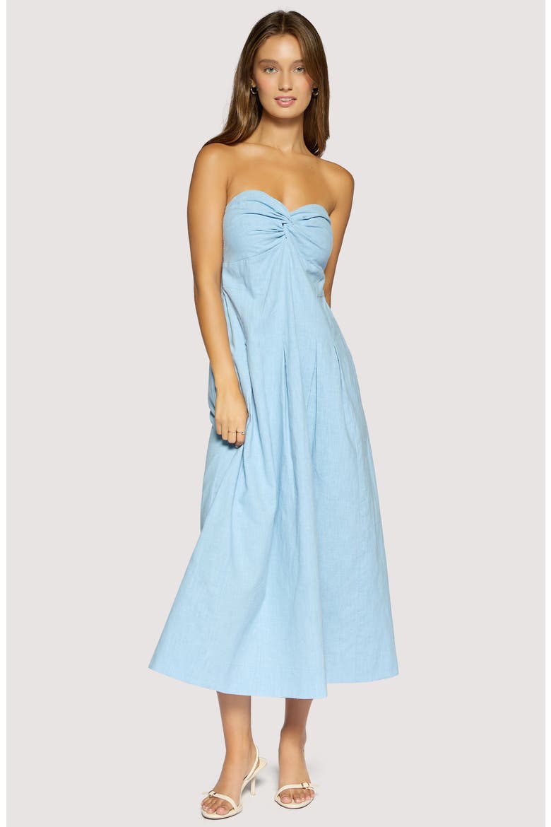 Coastal Voyage Linen & Cotton Dress, Alternate, color, LIGHT BLUE
