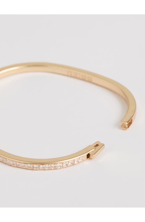 Reiss Myles Modern Cuff Bracelet In Gold Tone/clear Crystal