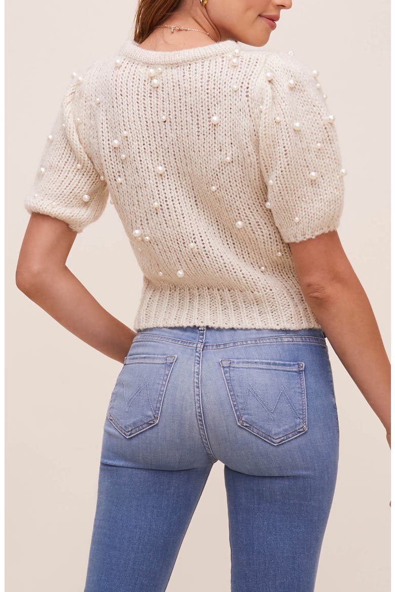 Giana Bead Sweater, Alternate, color, NATURAL