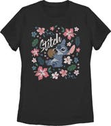Lilo & Stitch Women's Lilo & Stitch Flowers and a Coconut Graphic T-Shirt
