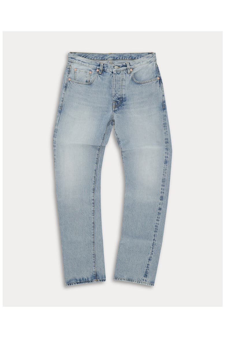 965 John Japan Selvedge with Matte silver metal rivet Regular Fit Denim Pants, Main, color, Dark Bleach Wash