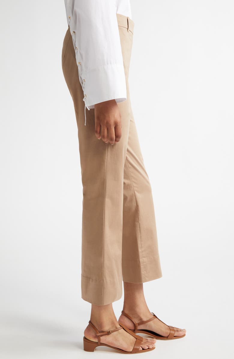 Max Mara Felice Stretch Cotton Crop Pants, Alternate, color, Colonial