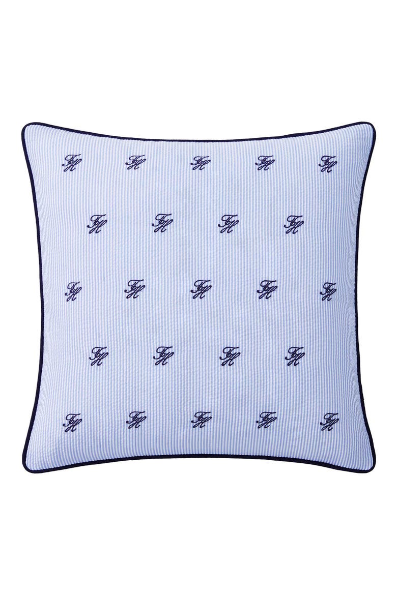 Riviera Monogram Accent Pillow, Main, color, DEEP BLUE