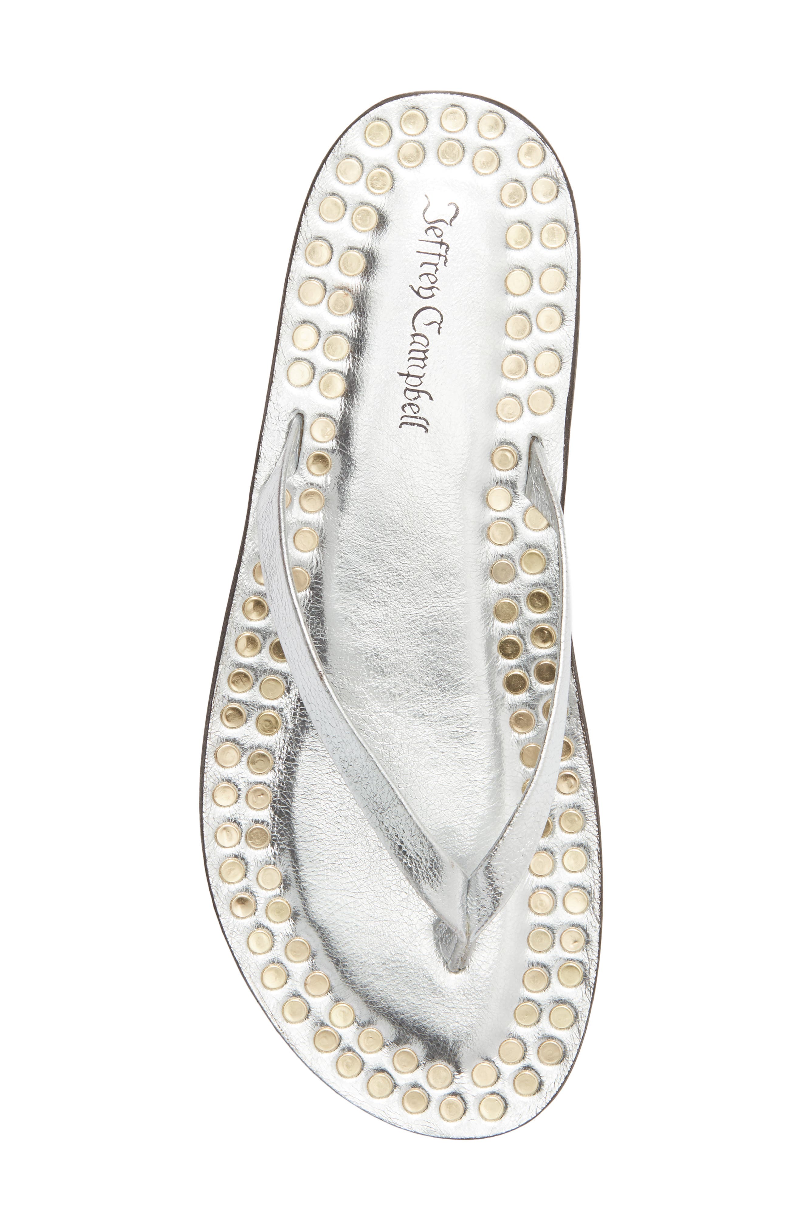 Jeffrey Campbell Katrina Flip Flop, Alternate, color, Silver Gold