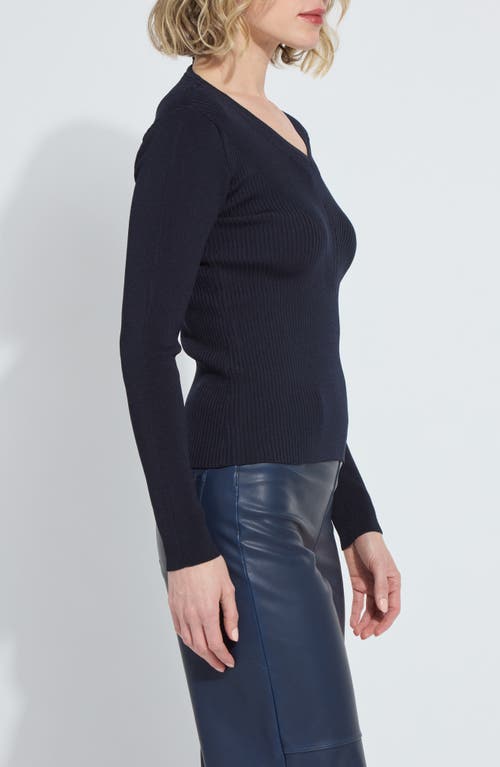 Lyssé Lysse Adette V-neck Rib Sweater In Blue