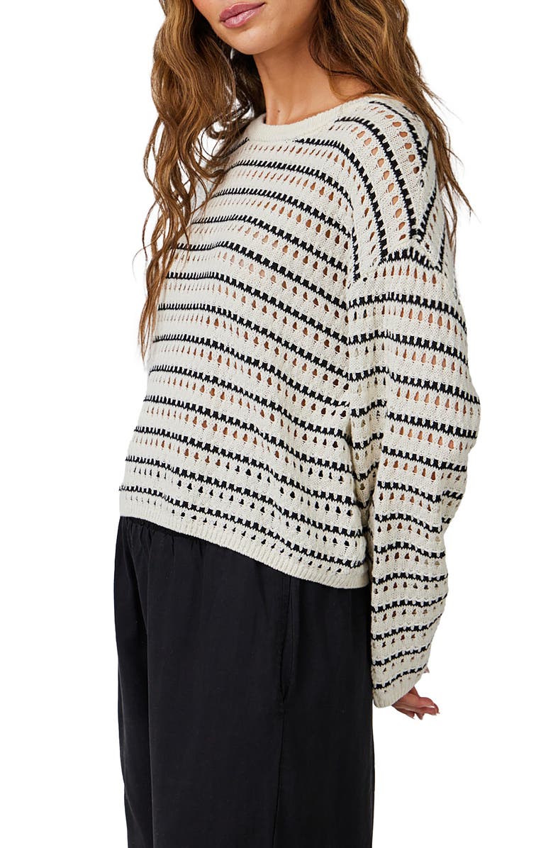 Bella Dahl Linen & Cotton Open Stitch Crewneck Sweater, Alternate, color, 