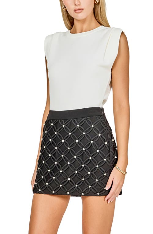 Endless Rose Pleated Shoulder Knit Top In White