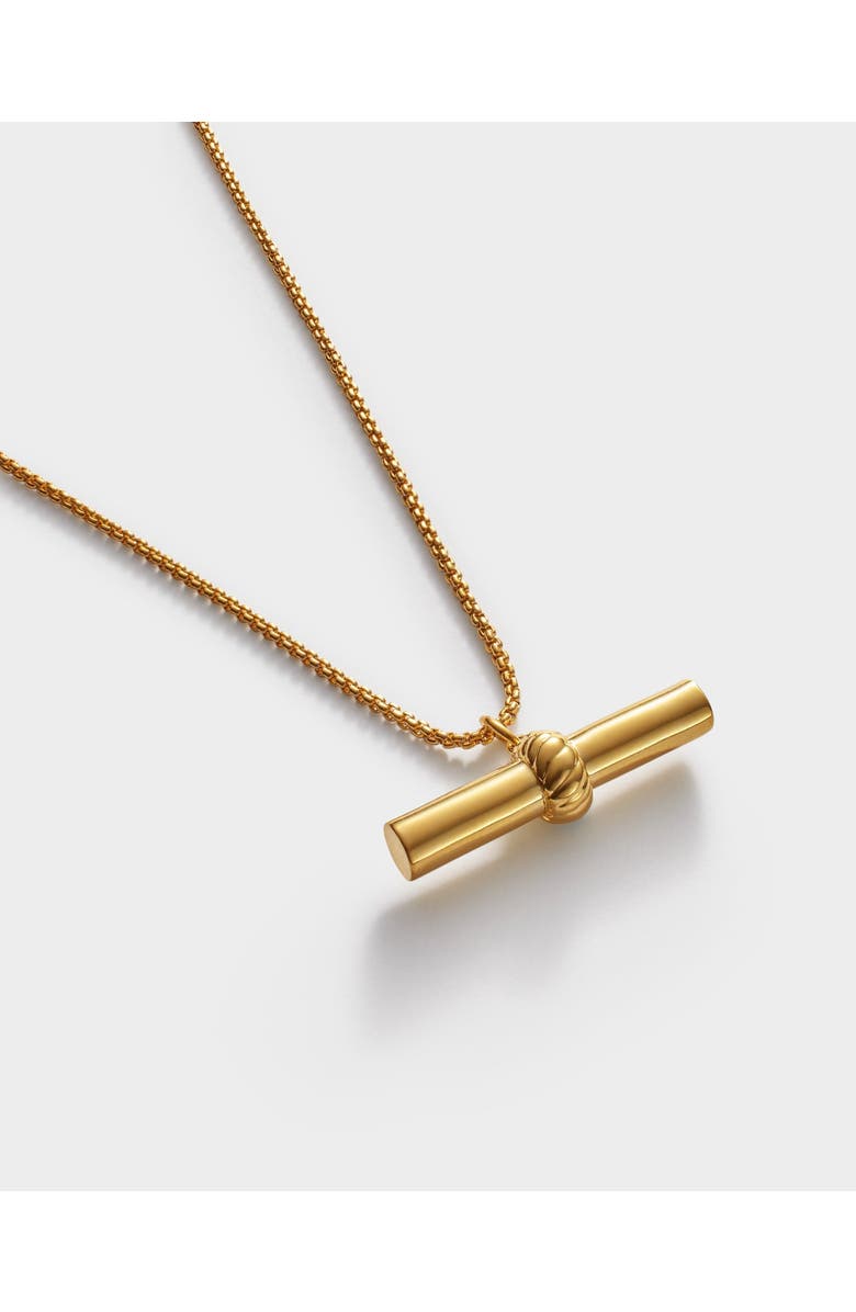 Katie Loxton Themis Waterproof Gold T-Bar Necklace, Alternate, color, Gold