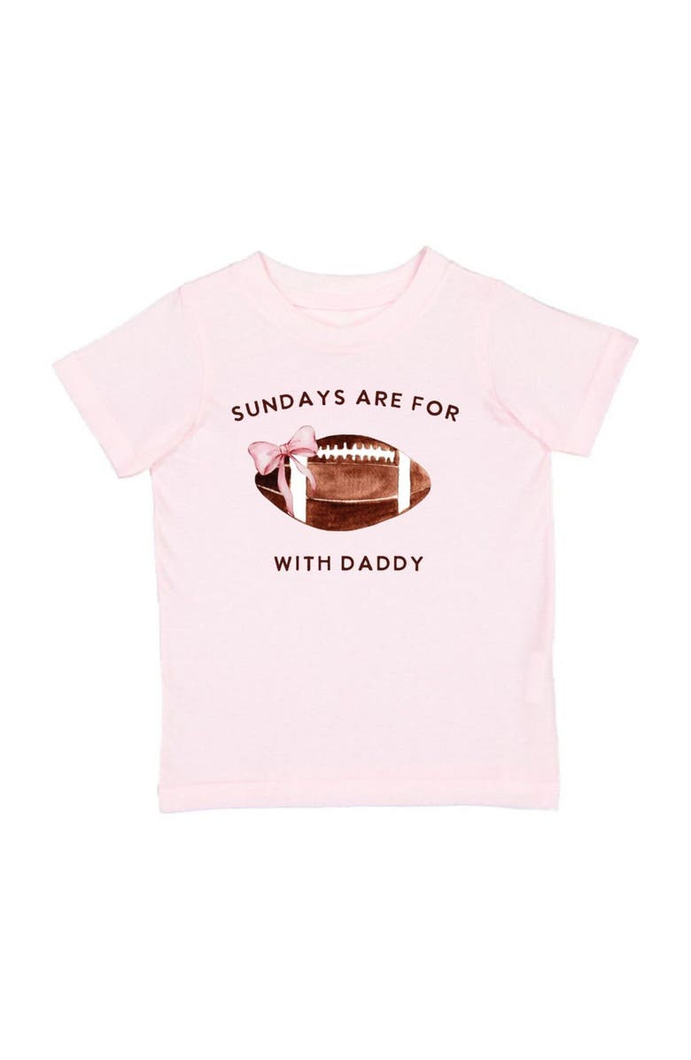 Sweet Wink Football With Daddy Short Sleeve T-Shirt, Main, color, Ballet Pink