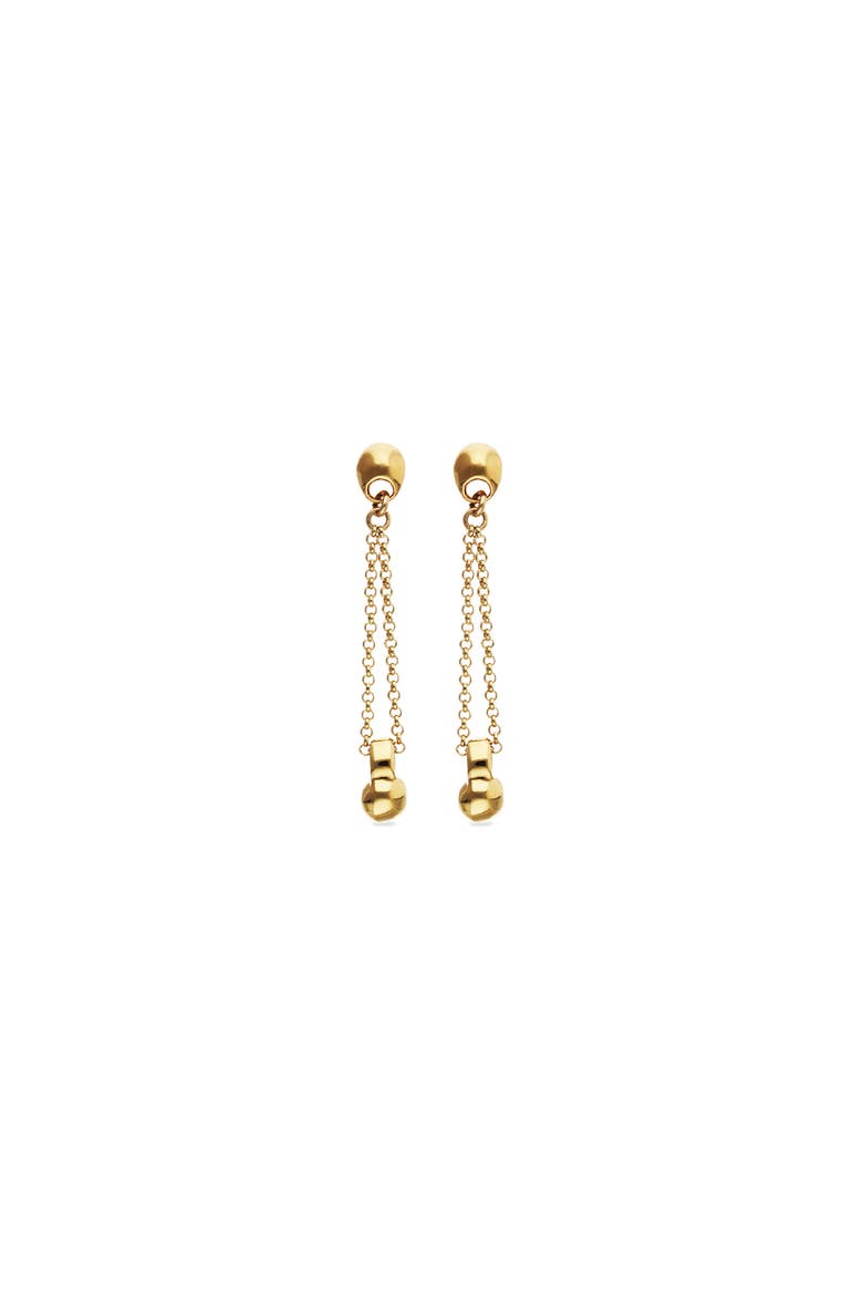 18k gold-plated earrings with long chain and dial detail, Alternate, color, Gold