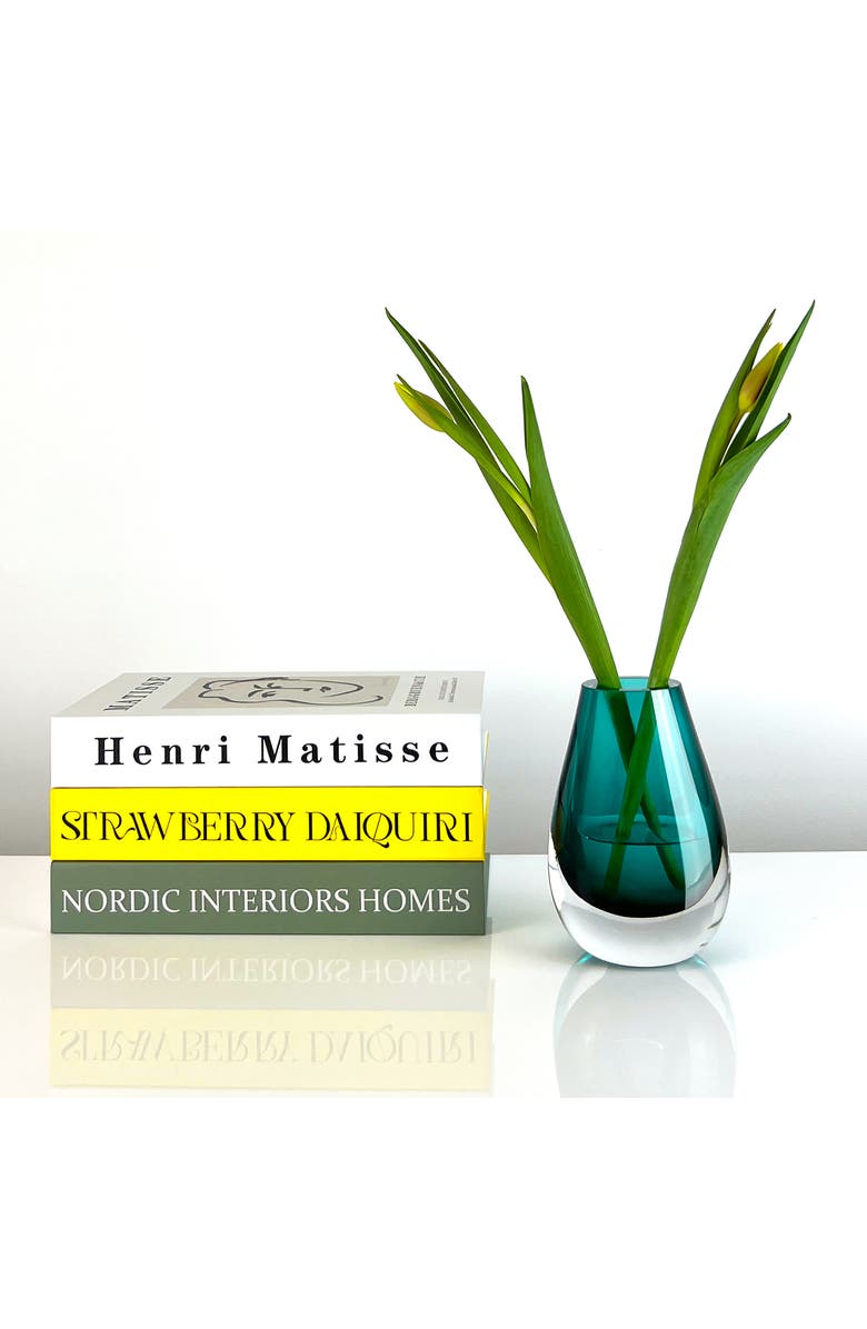 CLOUDNOLA Drop Glass Vase, Alternate, color, Blue