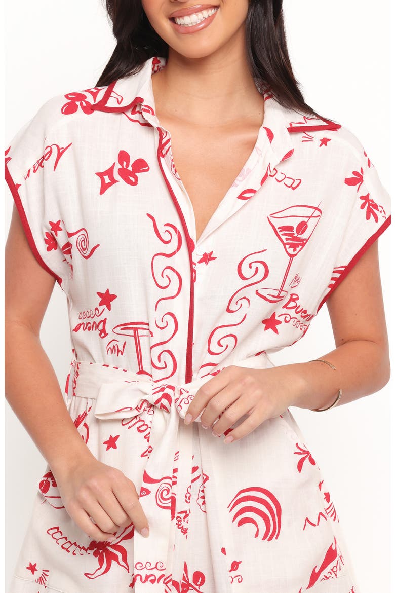 Kensie Printed Romper, Alternate, color, BIARITZ