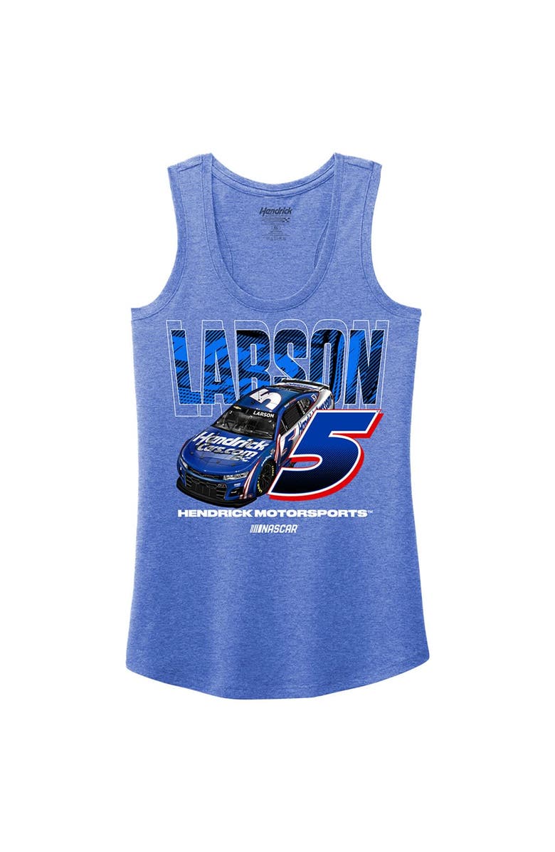 HENDRICK MOTORSPORTS TEAM COLLECTION Women's Hendrick Motorsports Team Collection Heather Royal Kyle Larson Name & Number Racerback Tri-Blend Tank Top, Alternate, color, Heather Royal