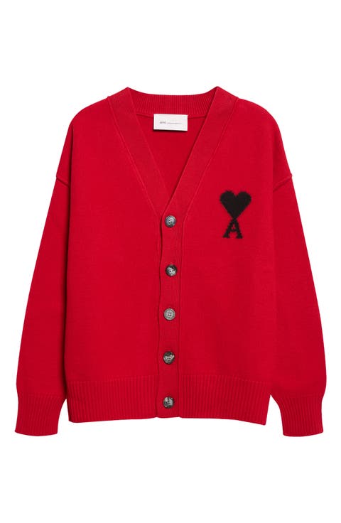 Ami de Coeur Intarsia Wool Cardigan
